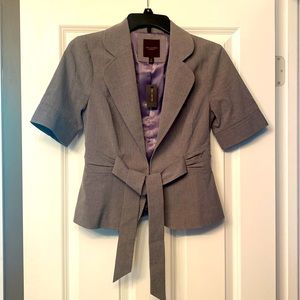 NWT XS The Limited gray striped blazer with tie front